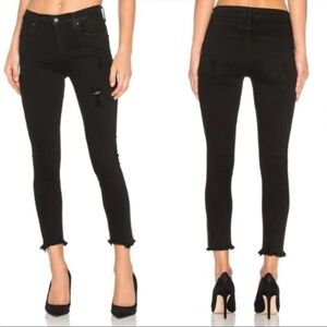 AGOLDE Jeans Women’s 24 Black Sophie High Rise Harlow Deconstructed Skinny Crop